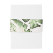 Elegant White Green Tropical Beach Leaves Wedding Uitnodigingen Wikkel