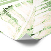 Elegant White Green Tropical Leaves Seating Chart Poster (Hoek)