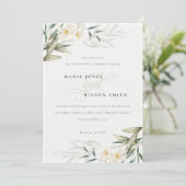 Elegant White Greenery Floral Vow Renewal Invite Bedankkaart (Staand voorkant)