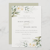Elegant White Greenery Floral Vow Renewal Invite Bedankkaart (Voorkant / Achterkant)