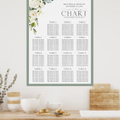 Elegant White Grey Green Floral Reception Seat Poster (Keuken)