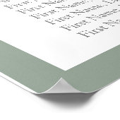 Elegant White Grey Green Floral Reception Seat Poster (Hoek)