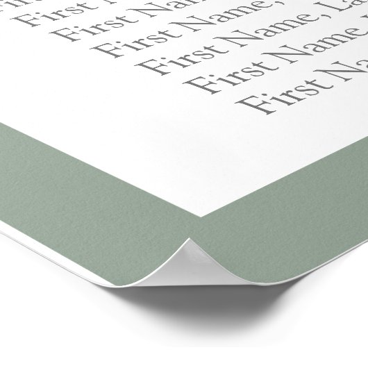 Elegant White Grey Green Floral Reception Seat Poster (Hoek)