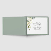 Elegant White Grey Green Floral Waterverf Gastenboek (Volledig)