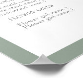 Elegant White Grey Green Floral Waterverf Programm Poster (Hoek)