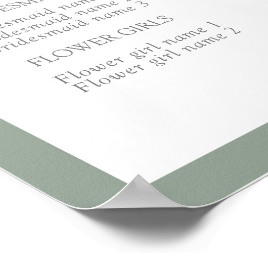 Elegant White Grey Green Floral Waterverf Programm Poster (Hoek)