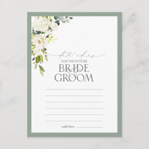 Elegant White Grey Green Waterverf Date Ideeën Briefkaart