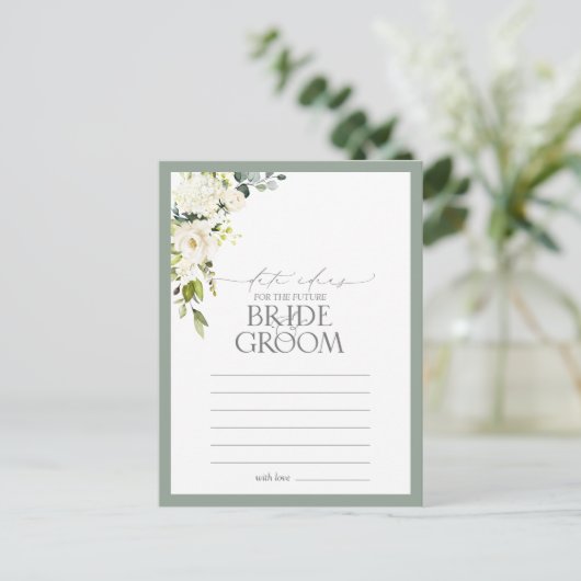 Elegant White Grey Green Waterverf Date Ideeën Briefkaart (Staand voorkant)