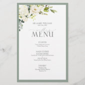 Elegant White Grey Green Waterverf Floral Wedding (Voorkant)