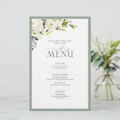Elegant White Grey Green Waterverf Floral Wedding (Staand voorkant)