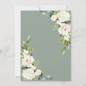 Elegant White Grey Green Waterverf Floral Wedding Save The Date (Achterkant)