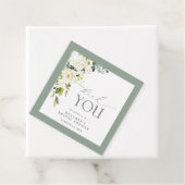 Elegant White Grey Green Waterverf Vrijgezellenfee Bedankjes Labels (In situ)