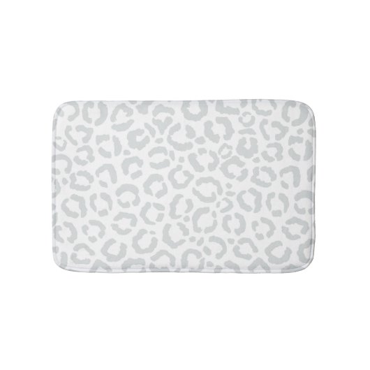 Elegant White Grey Leopard Cheetah Animal Print Badmat (Voorkant)