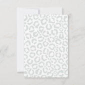 Elegant White Grey Leopard Cheetah Animal Print Bedankkaart (Achterkant)