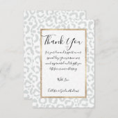 Elegant White Grey Leopard Cheetah Animal Print Bedankkaart (Voorkant / Achterkant)