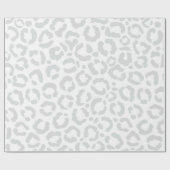 Elegant White Grey Leopard Cheetah Animal Print Cadeaupapier (Vlak)
