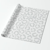 Elegant White Grey Leopard Cheetah Animal Print Cadeaupapier (Uitgerold)