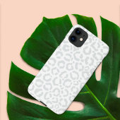 Elegant White Grey Leopard Cheetah Animal Print Case-Mate iPhone Case