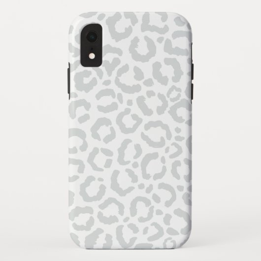 Elegant White Grey Leopard Cheetah Animal Print Case-Mate iPhone Case (Achterkant)