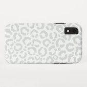Elegant White Grey Leopard Cheetah Animal Print Case-Mate iPhone Case (Achterkant (horizontaal))