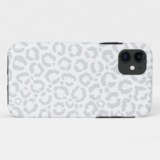 Elegant White Grey Leopard Cheetah Animal Print Case-Mate iPhone Case (Achterkant (horizontaal))