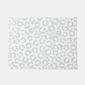 Elegant White Grey Leopard Cheetah Animal Print Deurmat (Voorkant)