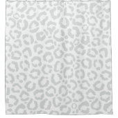 Elegant White Grey Leopard Cheetah Animal Print Douchegordijn (Voorkant)