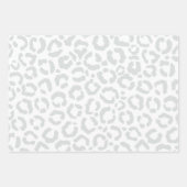 Elegant White Grey Leopard Cheetah Animal Print Inpakpapier Vel (Voorkant 2)