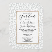 Elegant White Grey Leopard Cheetah Animal Print Kaart (Voorkant / Achterkant)