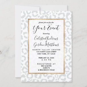 Elegant White Grey Leopard Cheetah Animal Print Kaart