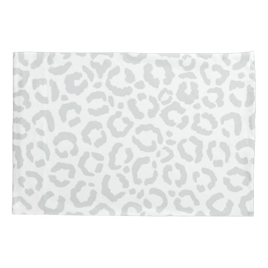 Elegant White Grey Leopard Cheetah Animal Print Kussensloop (Achterkant)