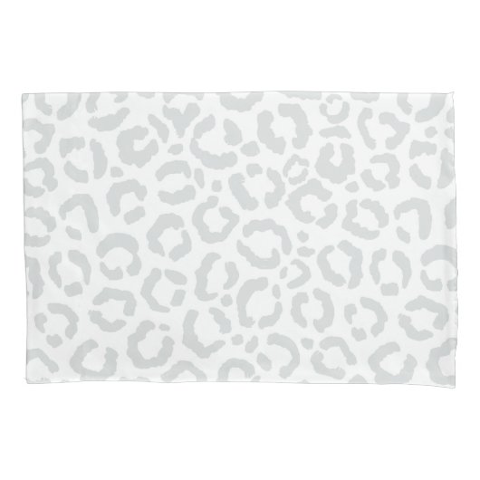 Elegant White Grey Leopard Cheetah Animal Print Kussensloop (Voorkant)