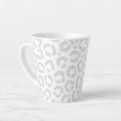 Elegant White Grey Leopard Cheetah Animal Print Latte Mok (Linkerhoek)
