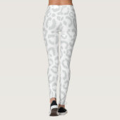 Elegant White Grey Leopard Cheetah Animal Print Leggings (Achterkant)
