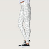 Elegant White Grey Leopard Cheetah Animal Print Leggings (Links)