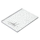 Elegant White Grey Leopard Cheetah Animal Print Notitieboek (Linkerzijde)