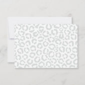 Elegant White Grey Leopard Cheetah Animal Print Save The Date (Achterkant)