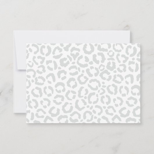 Elegant White Grey Leopard Cheetah Animal Print Save The Date (Achterkant)