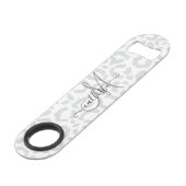 Elegant White Grey Leopard Cheetah Animal Print Speed Flessenopener (Voorkant Gekanteld)