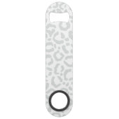 Elegant White Grey Leopard Cheetah Animal Print Speed Flessenopener (Achterkant)