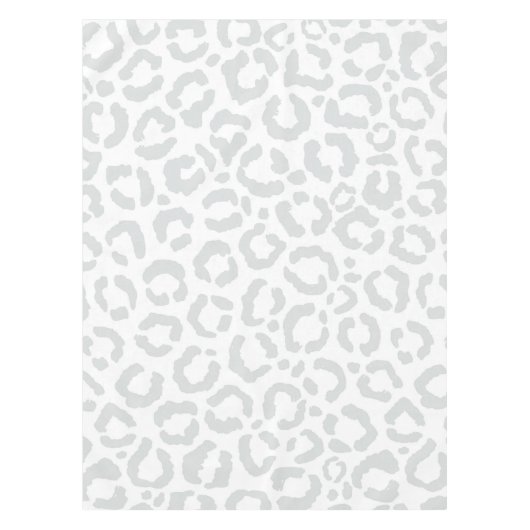 Elegant White Grey Leopard Cheetah Animal Print Tafelkleed (Voorkant)
