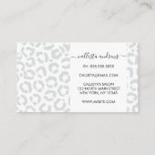 Elegant White Grey Leopard Cheetah Animal Print Visitekaartje (Achterkant)
