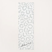 Elegant White Grey Leopard Cheetah Animal Print Yogamat (Voorkant)