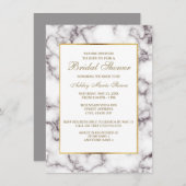 Elegant White Grey Marble Gold Trim Vrijgezellenfe Kaart (Voorkant / Achterkant)