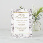 Elegant White Grey Marble Gold Trim Vrijgezellenfe Kaart (Staand voorkant)