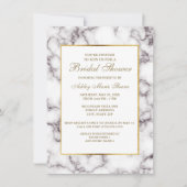 Elegant White Grey Marble Gold Trim Vrijgezellenfe Kaart (Voorkant)