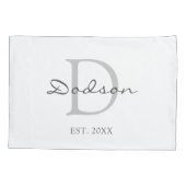 Elegant White Grey Script Couples Monogram Kussensloop (Achterkant)