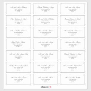 Elegant White Guest Adresetiketten Sticker