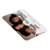 Elegant White Happy Birthday Photo Magnet Magneet (Rechterzijde)