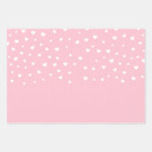 Elegant White Hearts op Pastel Pink Inpakpapier Vel (Voorkant 2)